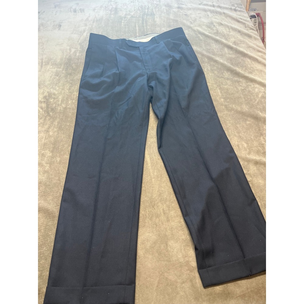 Lauren Ralph Lauren Mens Navy Blue Pleated Dress Pants 34x30 Business‎ Casual